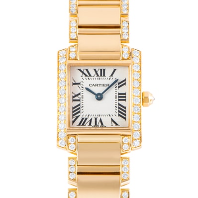 CARTIER カルティエ タンクフランセーズ SM WE1001RC サイドダイヤ ブレスハーフダイヤ【中古】