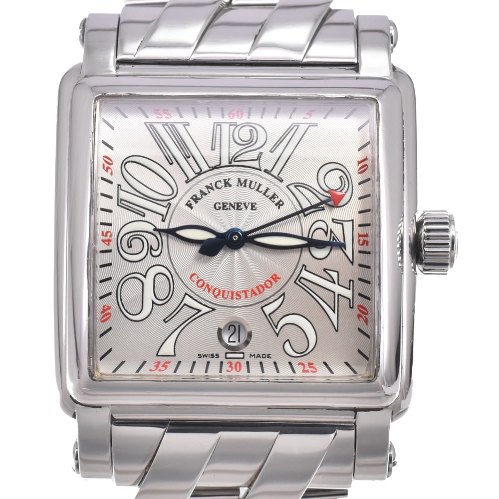 フランクミュラー FRANCK MULLER 10000HSC コンキスタドール コルテス シルバー 自動巻き メンズ 良品 腕時計 M#150756
