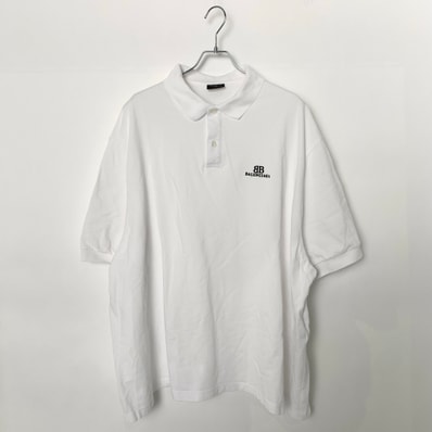 BALENCIAGA Men's BB Classic Polo Shirt Oversized "White"