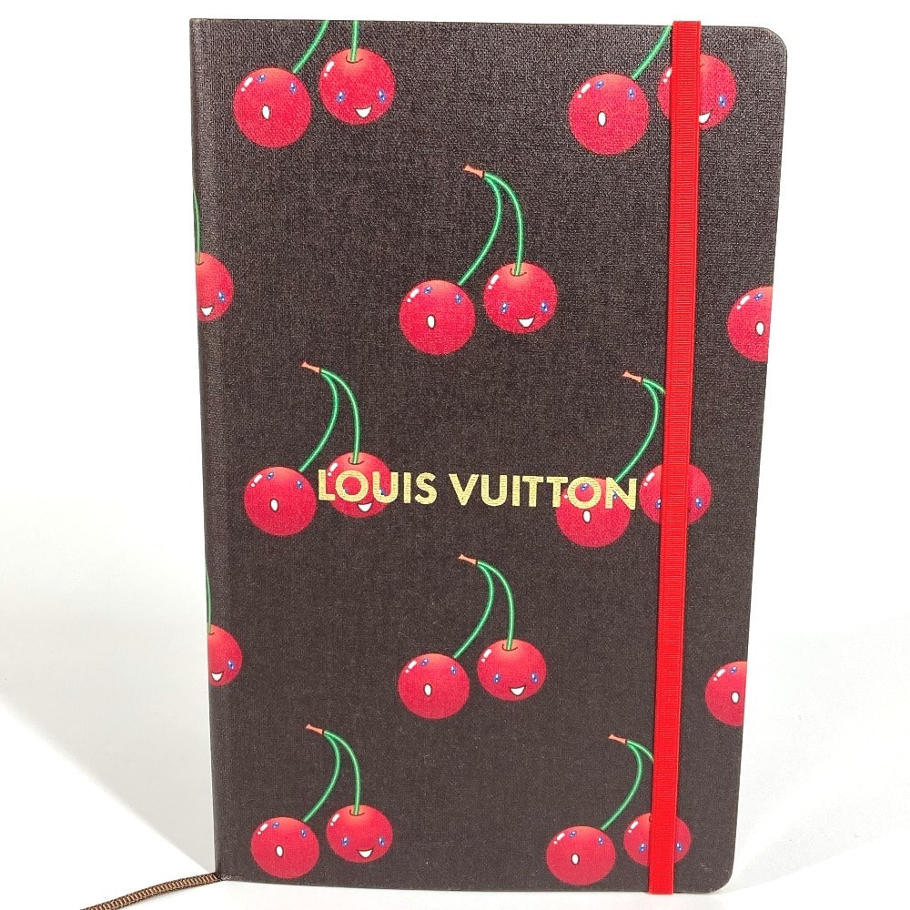 ルイヴィトン LOUIS VUITTON ノートブック MM ジェーン チェリー  GI1371  LV×TM サクランボ メモ帳 ノート 村上隆 ノートブック 紙 ブラウン 未使用