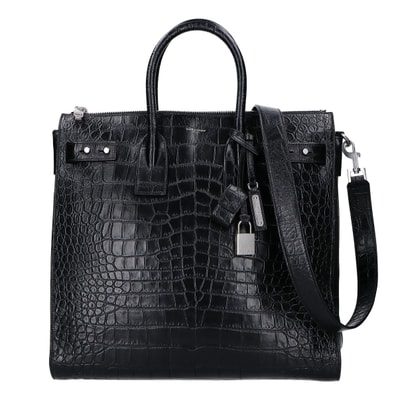 サンローランパリ 480583 ブラック クロコ サックドジュール 2WAYバッグ -