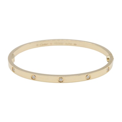 カルティエ CARTIER ラブブレス スモール 10PD ブレスレット アクセサリー K18(イエローゴールド) ダイヤモンド レディース ゴールド系 / クリア系 CRB6047816 【中古】