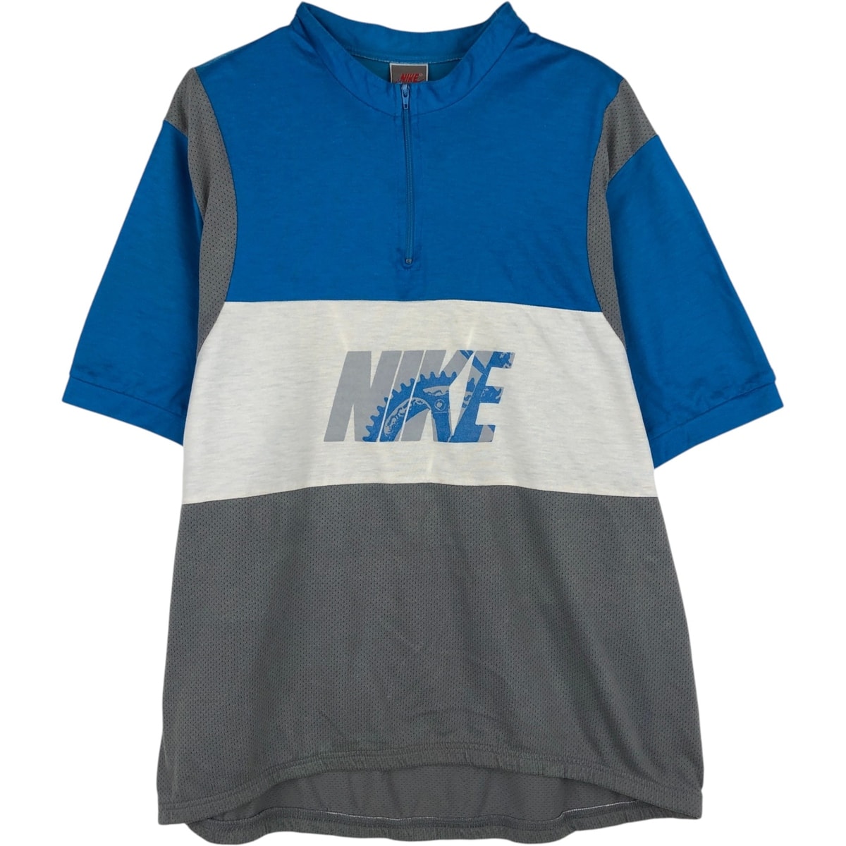 古着 90年代 ナイキ NIKE 銀タグ メッシュ ロゴプリントTシャツ サイクリングシャツ メンズXL相当 ヴィンテージ/eaa640754