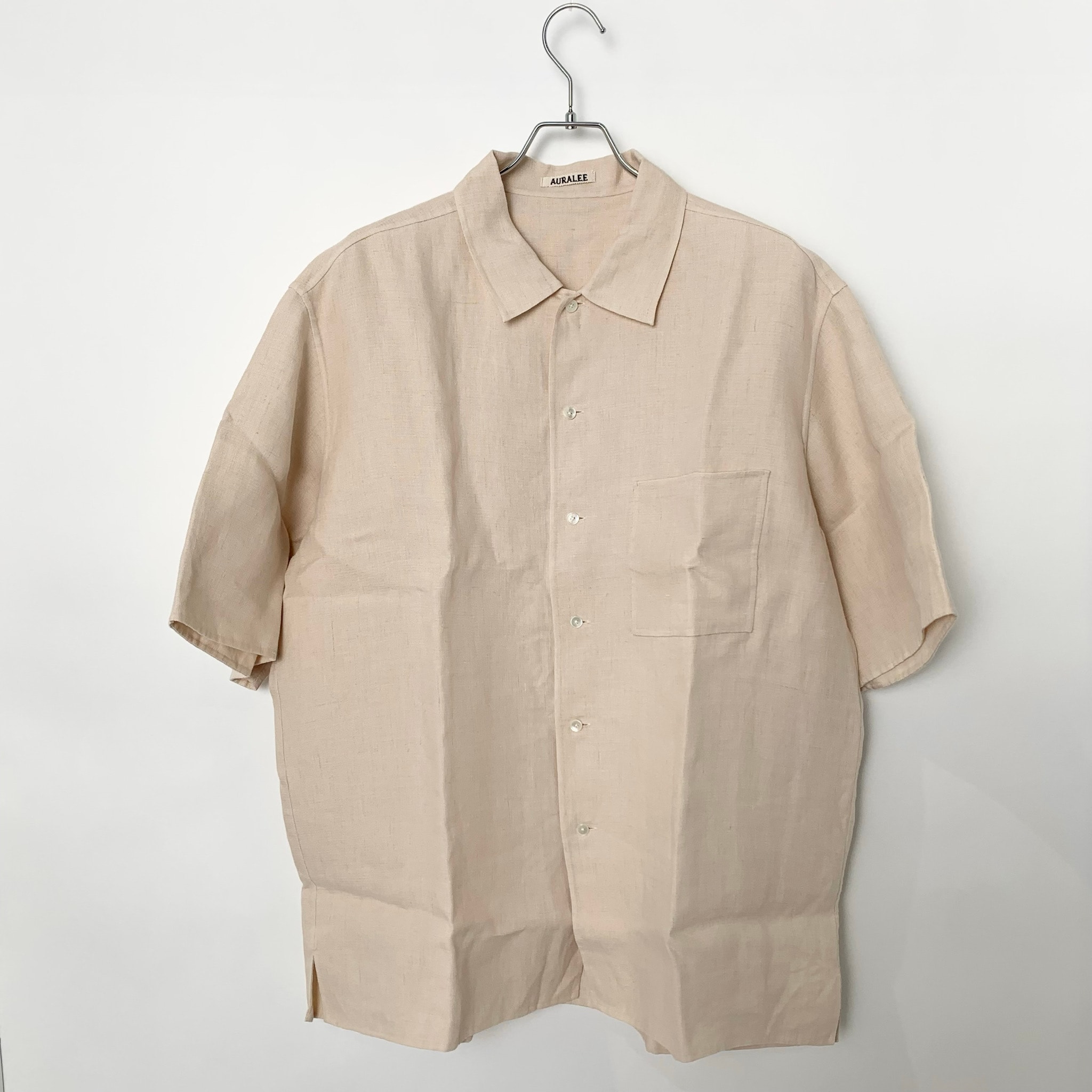 AURALEE Double Cloth Linen Hand Sewn Shirt "Ivory"