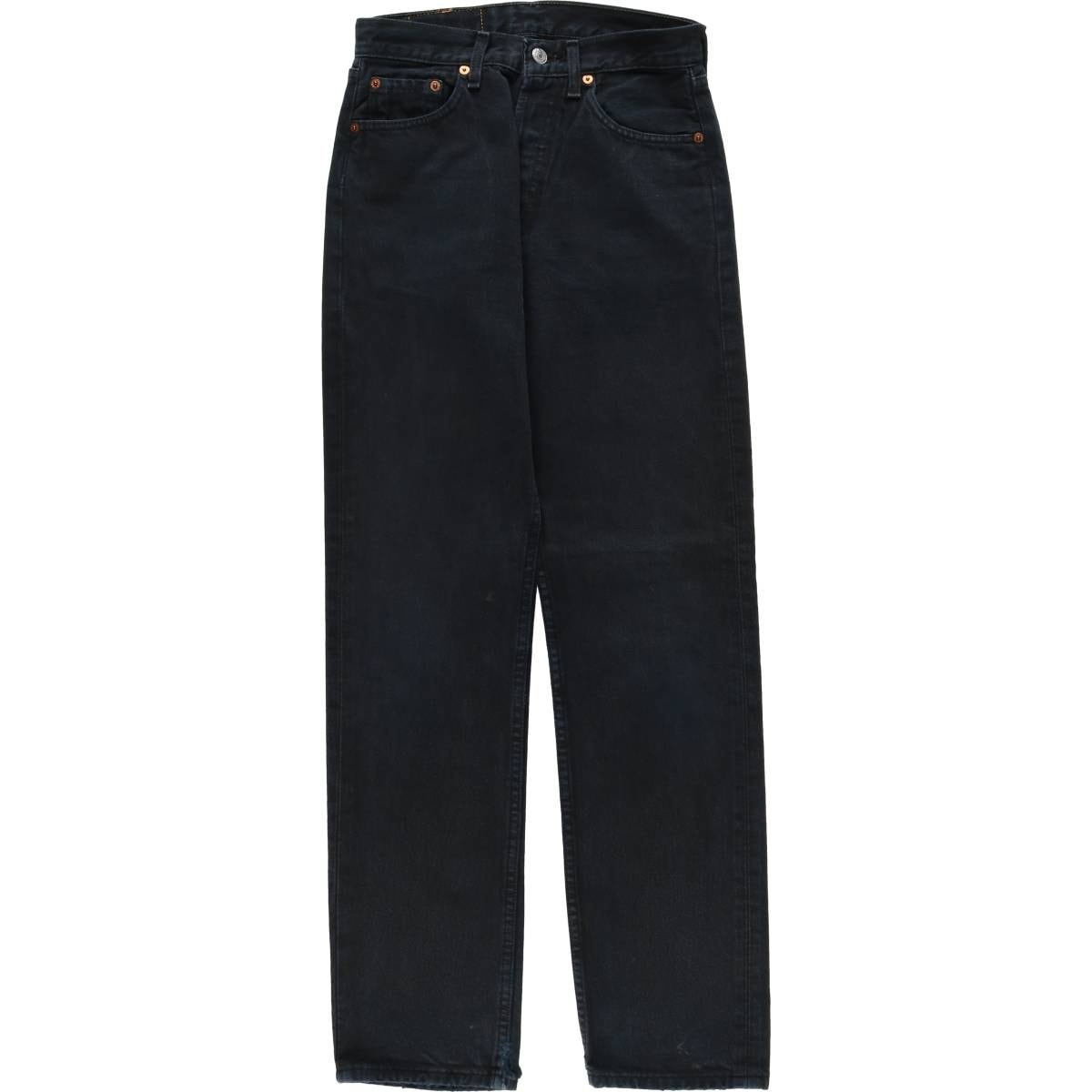 古着 90年代 リーバイス Levi's 501 ユーロモデル ブラックデニム ストレートデニムパンツ フランス製 レディースL(w27)相当 ヴィンテージ/eaa655604