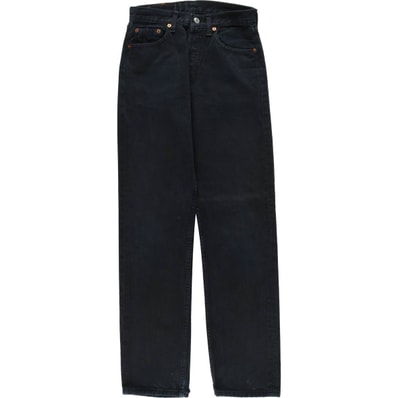 古着 90年代 リーバイス Levi's 501 ユーロモデル ブラックデニム ストレートデニムパンツ フランス製 レディースL(w27)相当 ヴィンテージ/eaa655604