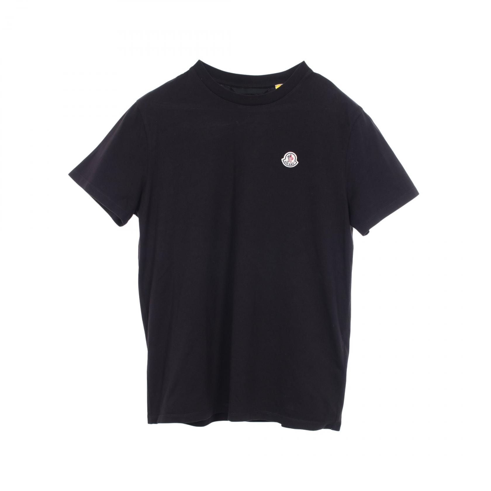 モンクレール MONCLER GENIUS 2 MONCLER 1952 × AWAKE クルーネック バックロゴプリント カットソー 衣料品 トップス コットン メンズ ブラック系 【中古】