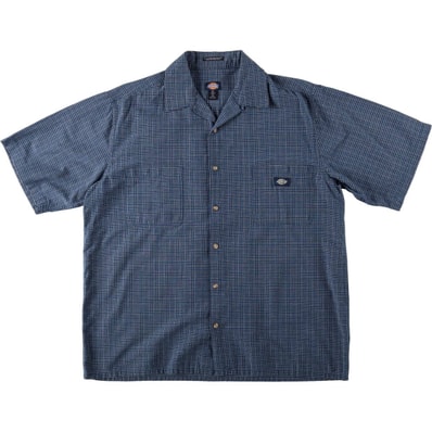 古着 ディッキーズ Dickies チェック柄 オープンカラー 半袖 ワークシャツ ボックスシャツ メンズXL相当/eaa665339