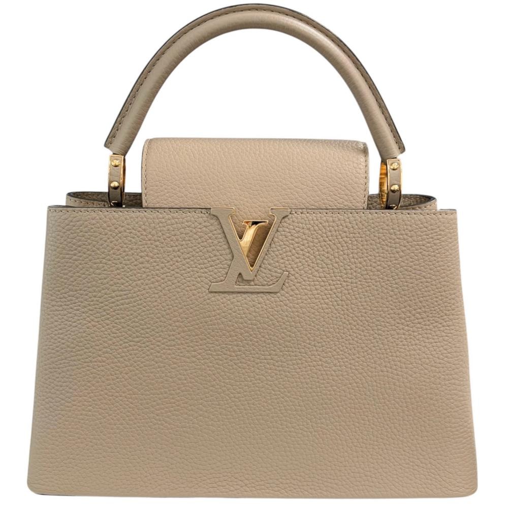 LOUIS VUITTON ルイヴィトン 2WAY カプシーヌPM ハンドバッグ ショルダーバッグ 肩掛け 斜め掛け かばん 鞄 M24745 レザー ベージュ ゴールド金具 レディース【中古品】