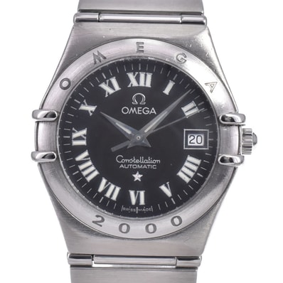 オメガ OMEGA 1594.50 コンステレーション 2000年限定モデル デイト ブラック 自動巻き レディース 良品 腕時計 K#147336