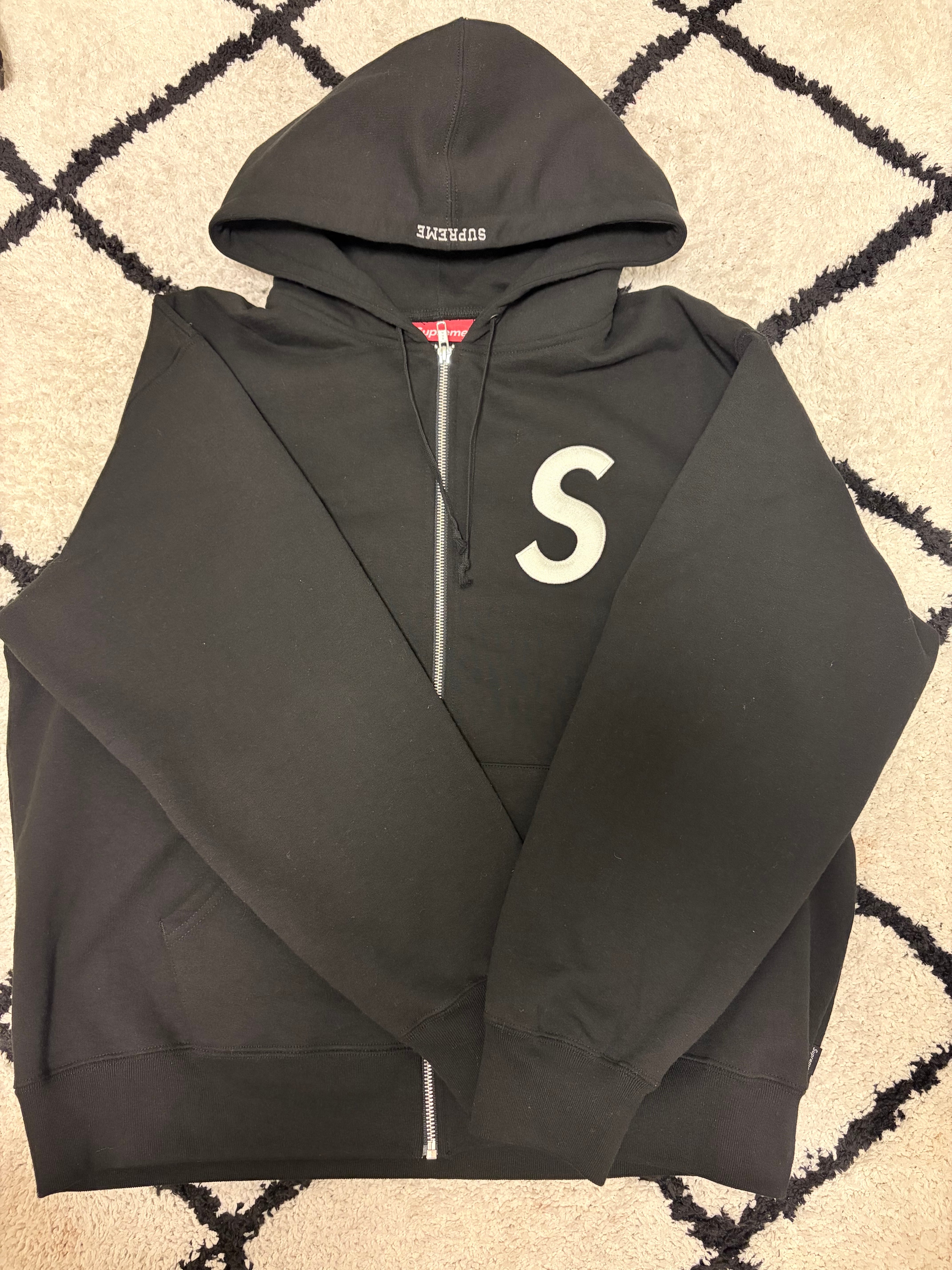 Supreme S Logo Zip Up Hooded Sweatshirt (25FW) "Black"