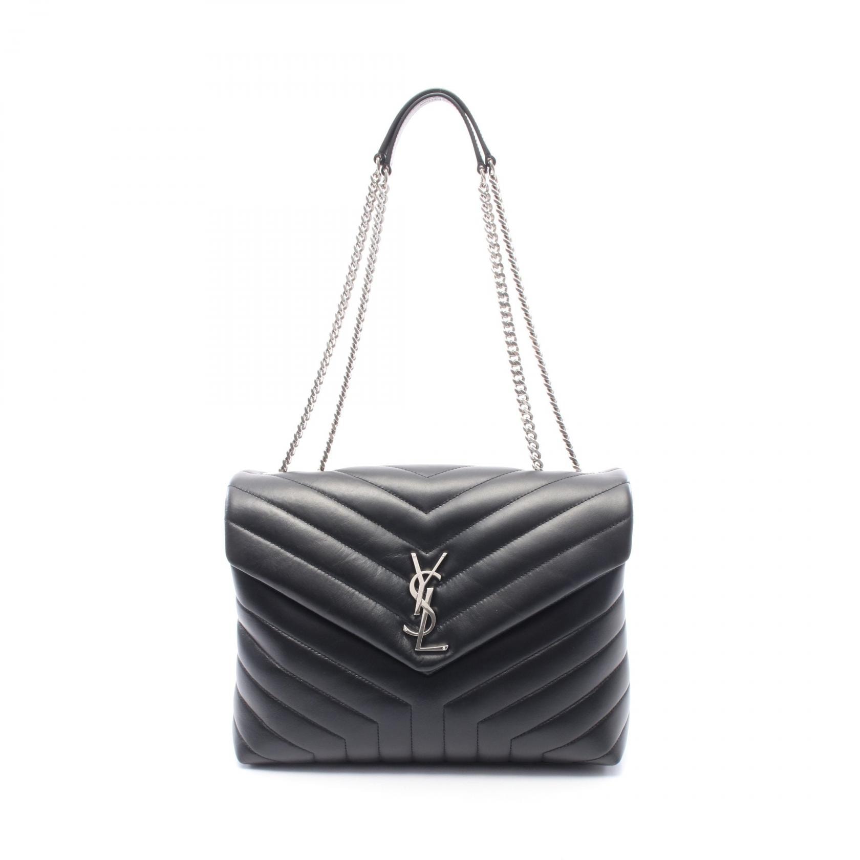 サンローランパリ SAINT LAURENT PARIS ルル ミディアム トートバッグ バッグ レザー レディース ブラック系 574946 【中古】
