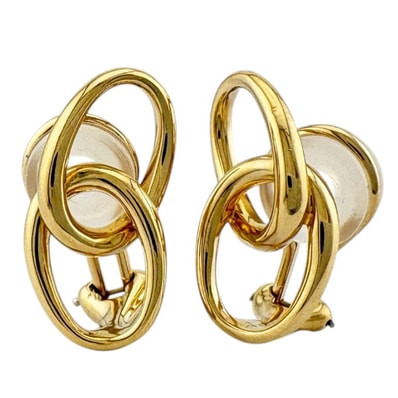 ティファニー ダブルループ イヤリング 18金 K18イエローゴールド レディース TIFFANY&Co. 中古