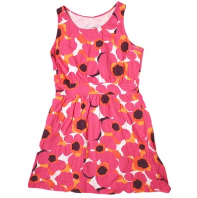 PATAGONIA パタゴニア Organic Cotton Dress フラワープリント ノースリーブワンピース 67215 GIRLS (XL) ピンク トップス g13703