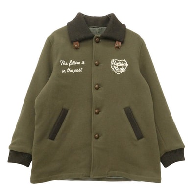 HUMAN MADE ヒューマンメイド 25AW HM30JK029 Donkey Coat Olivedrab ウールメルトン ドンキー コート ロゴ刺繍 ジャケット ブルゾン カーキ系 XL【中古】
