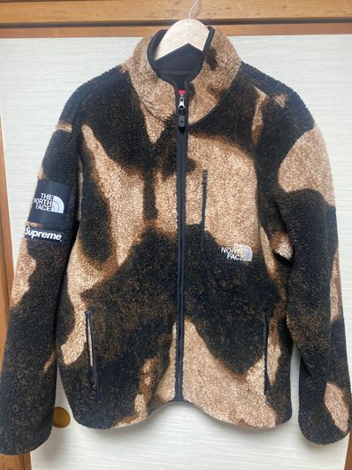 Supreme x The North Face Bleached Denim Print Fleece Jacket "Black"