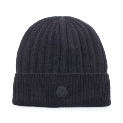 モンクレール MONCLER ロゴ ニット帽 ニットキャップ 帽子 ウール メンズ レディース ブラック系 L20933B00016999 【新品】