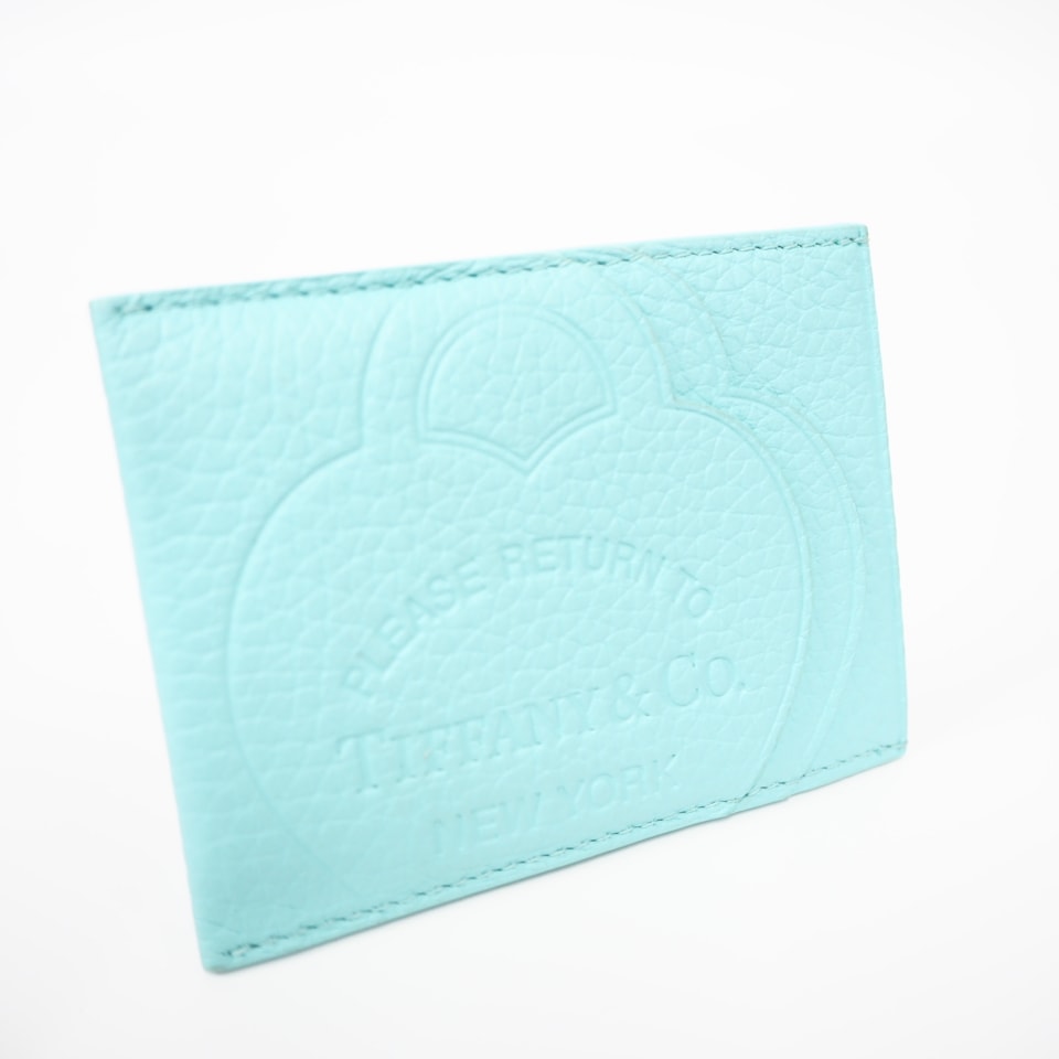 極美品 TIFFANY&Co. ティファニー トリヨン リターントゥティファニー カードケース 72019954 カードケース ブルー トリヨンレザー レディース