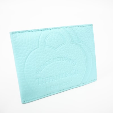 極美品 TIFFANY&Co. ティファニー トリヨン リターントゥティファニー カードケース 72019954 カードケース ブルー トリヨンレザー レディース