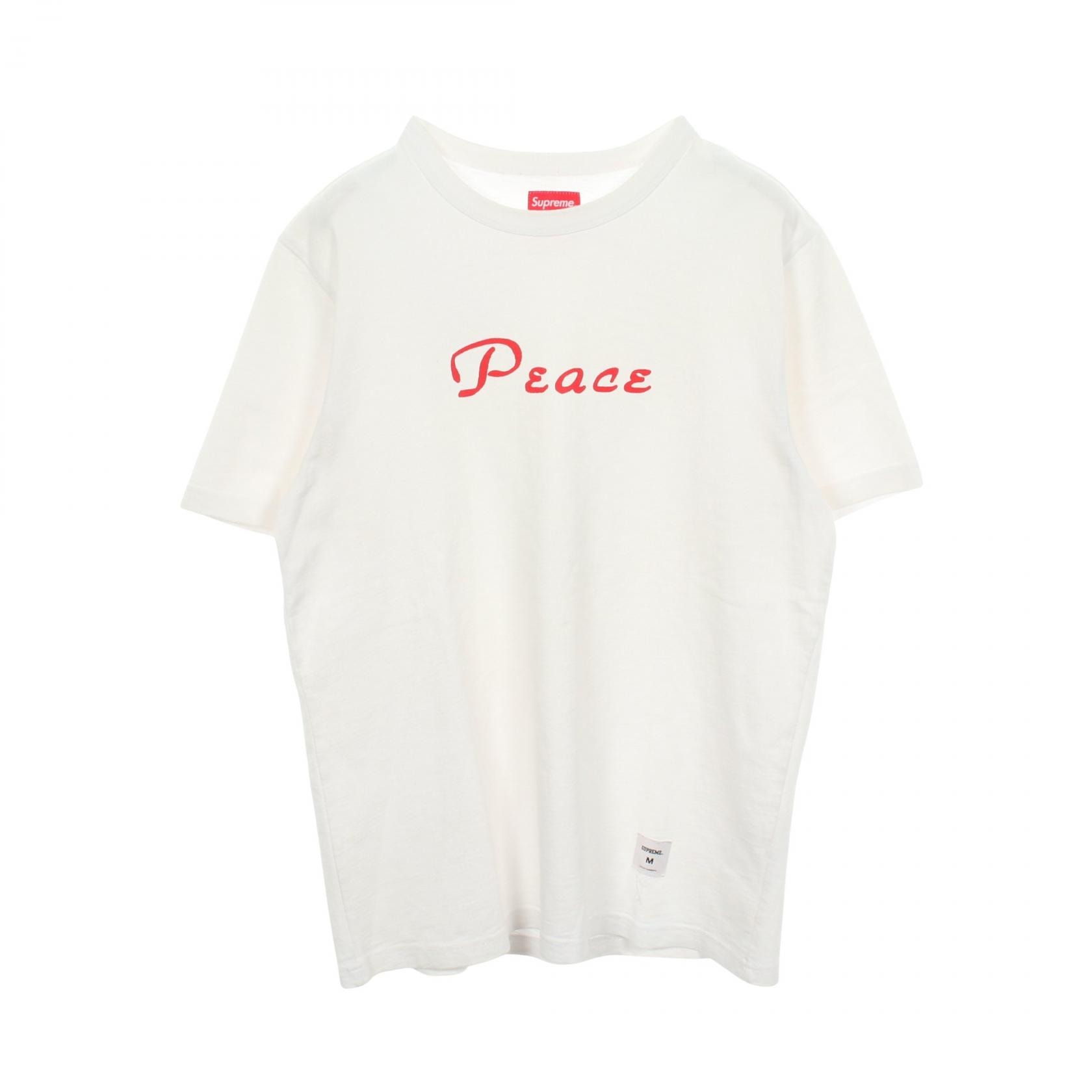 シュプリーム Supreme ロゴプリント クルーネック 半袖Tシャツ 衣料品 トップス コットン メンズ ホワイト系 【中古】