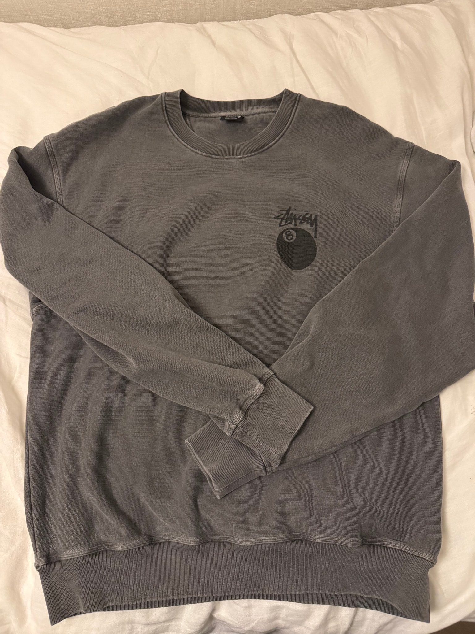 Stussy 8 Ball Crew Pigment Dyed "Black"