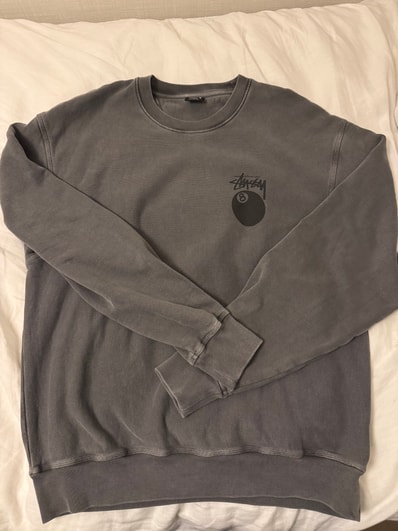 Stussy 8 Ball Crew Pigment Dyed "Black"
