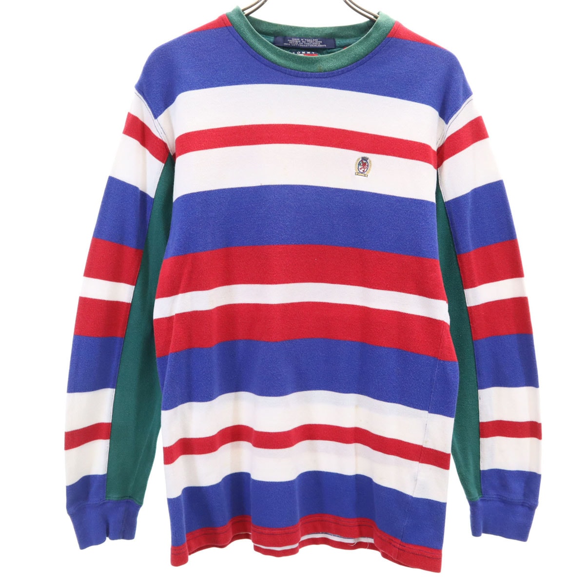 TOMMY HILFIGER トミーヒルフィガー 90s オールド ボーダー柄 長袖 鹿の子 Tシャツ L マルチ ロンT