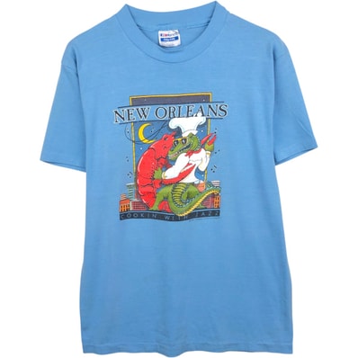 古着 80年代 ヘインズ Hanes Fifty-Fifty 青タグ プリントTシャツ USA製 メンズL相当/eaa642513