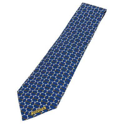 【中古】 エルメス ネクタイ トヨタ限定品 シルク ブルー ホワイト スーツ 総柄 ビジネス メンズ 男性 HERMES