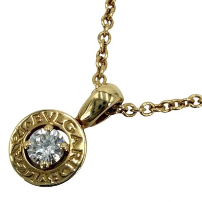 BVLGARI ブルガリ ネックレス ブルガリブルガリ 1Pダイヤ ジュエリー アクセサリー 18金YG Au750 K18イエローゴールド ダイヤモンド レディース 約8.4g【中古品】