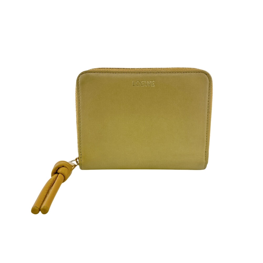 ロエベ LOEWE 二つ折り財布 ノット コンパクトジップウォレット イエロー