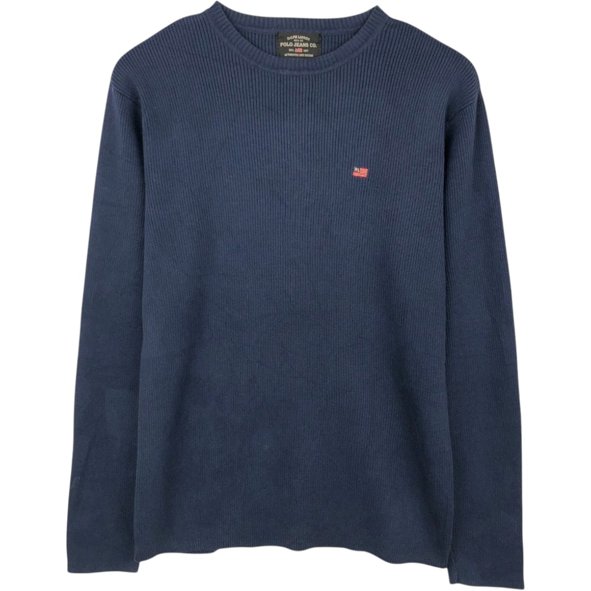 古着 ラルフローレン Ralph Lauren リブ編み POLO JEANS COMPANY コットンニットセーター メンズS相当/eaa672459