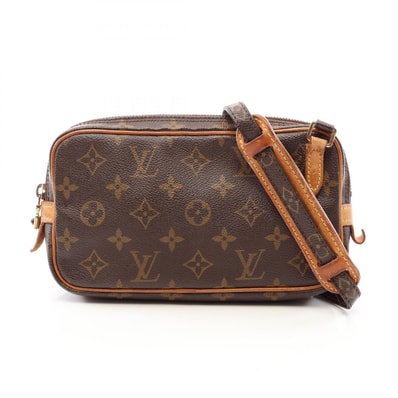 ルイ・ヴィトン LOUIS VUITTON マルリーバンドリエール モノグラム ショルダーバッグ バッグ PVCコーティングキャンバス レザー レディース ブラウン系 M51828 【中古】