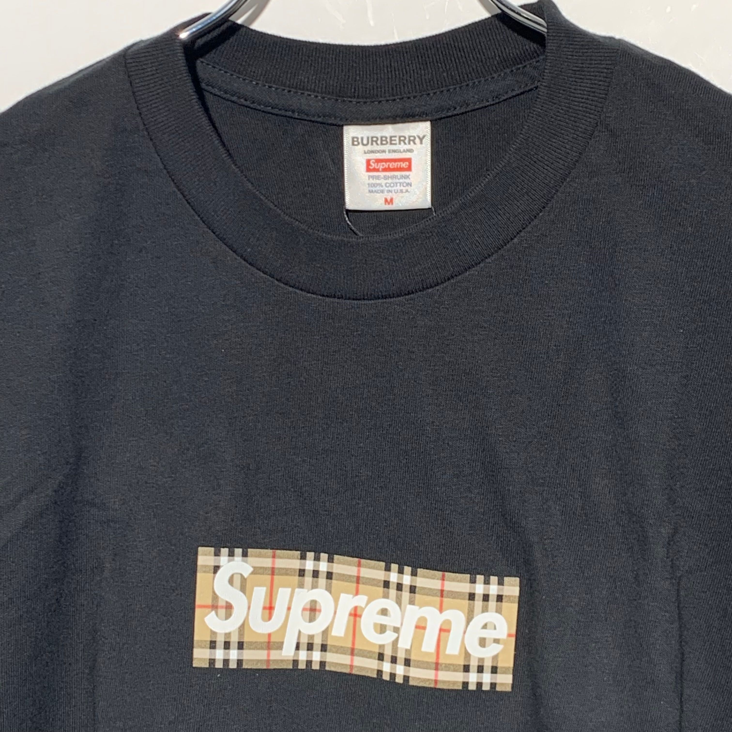 シュプリーム バーバリー ボックス ロゴ Tシャツ "ブラック"