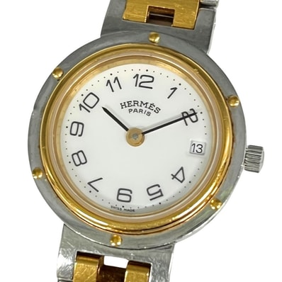 HERMES エルメス クリッパー デイト クォーツ レディース 腕時計 C1245