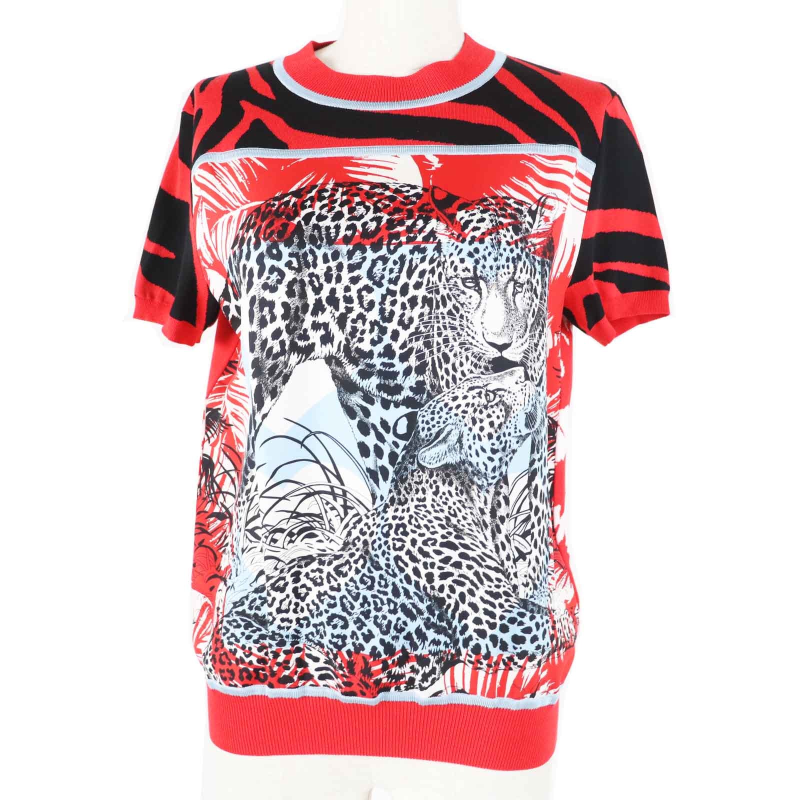 極美品 エルメス 半袖ニット JUNGLE LOVE 36 3E2868D3