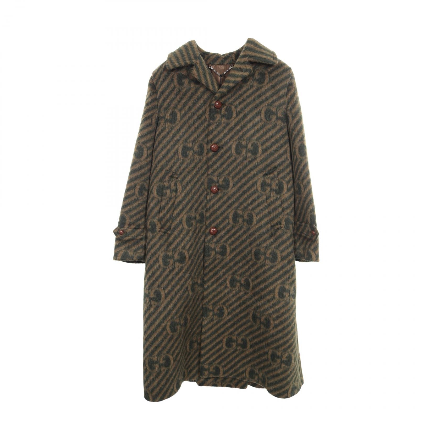グッチ GUCCI GG柄 衣料品 アウター ウール ラマ メンズ カーキ系 639261 【中古】