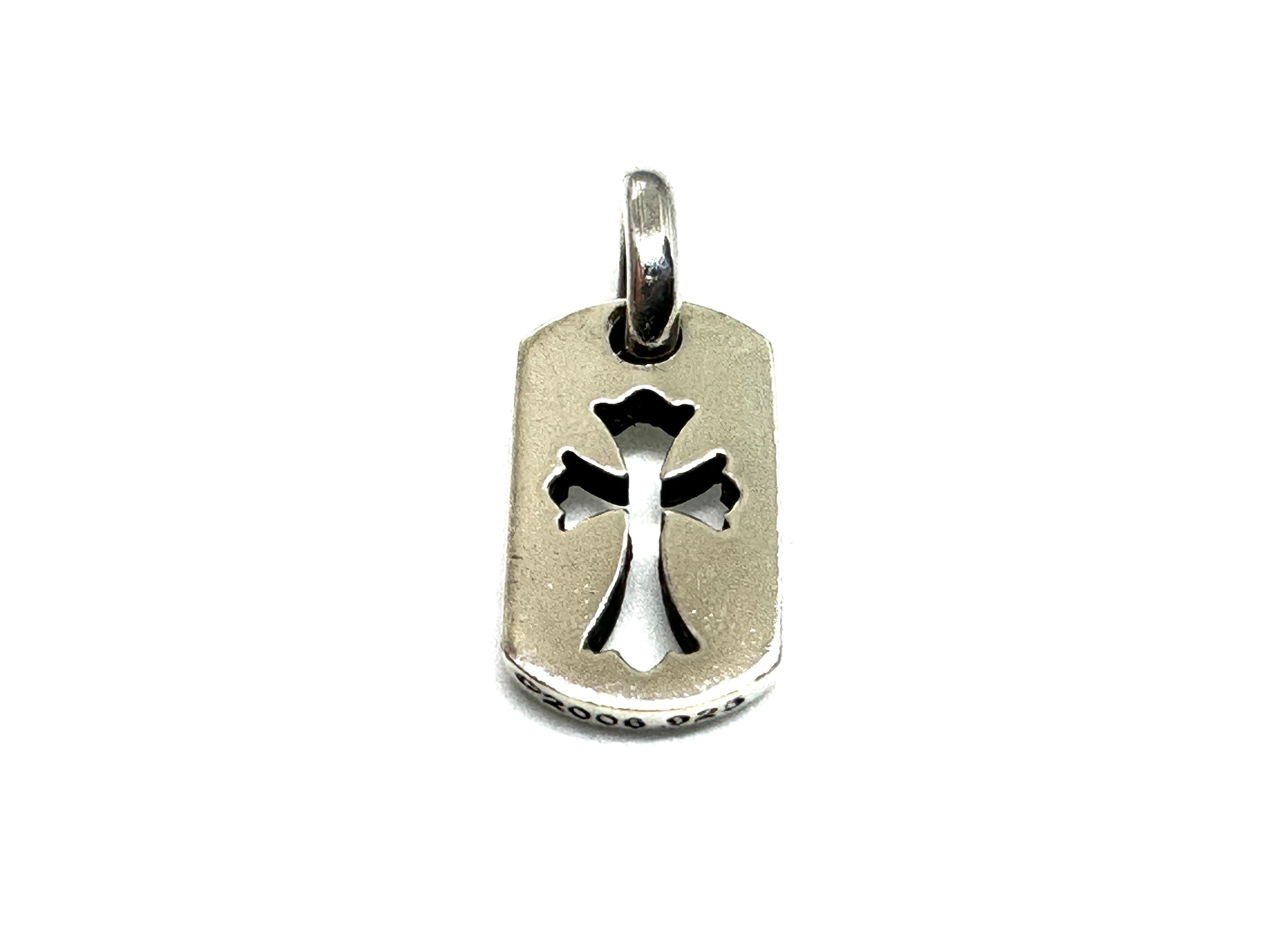 Chrome Hearts Dog Tag Tiny Cut Out Cross "Silver"