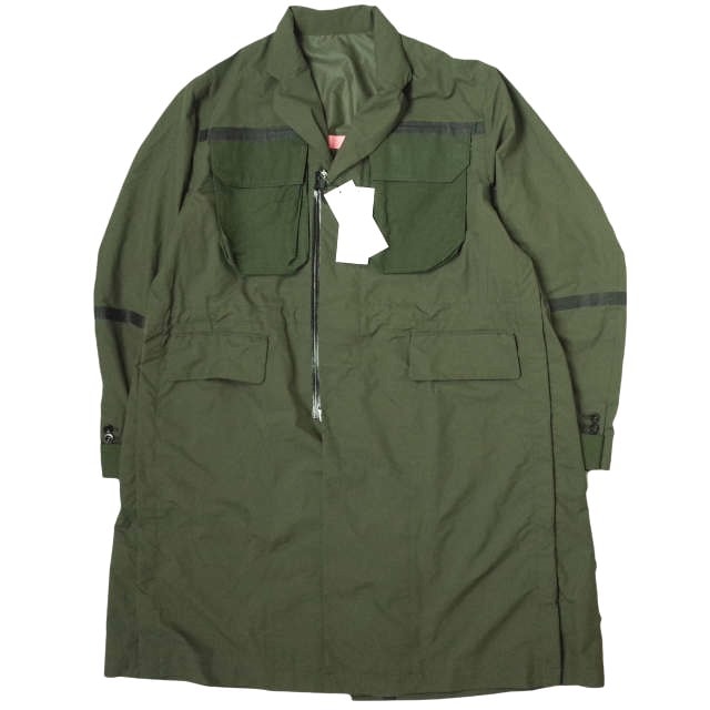 新品 sacai サカイ 22SS 日本製 リップストップナイロンミリタリーコート 22-02740M 2 OLIVE シームテープ ドッキング アウター g13229