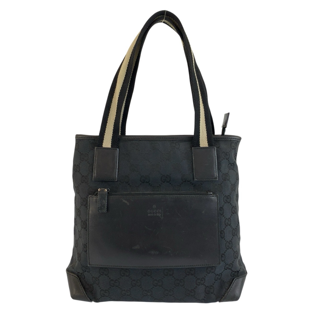 GUCCI グッチ シェリーライン ブラック 黒 GGキャンバス レザー/ トートバッグ ハンドバッグ 604297 【中古】