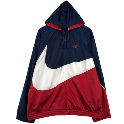 古着 90年代 ナイキ NIKE デカロゴ ジャージパーカー トラックジャケット メンズL相当 ヴィンテージ/evb033204