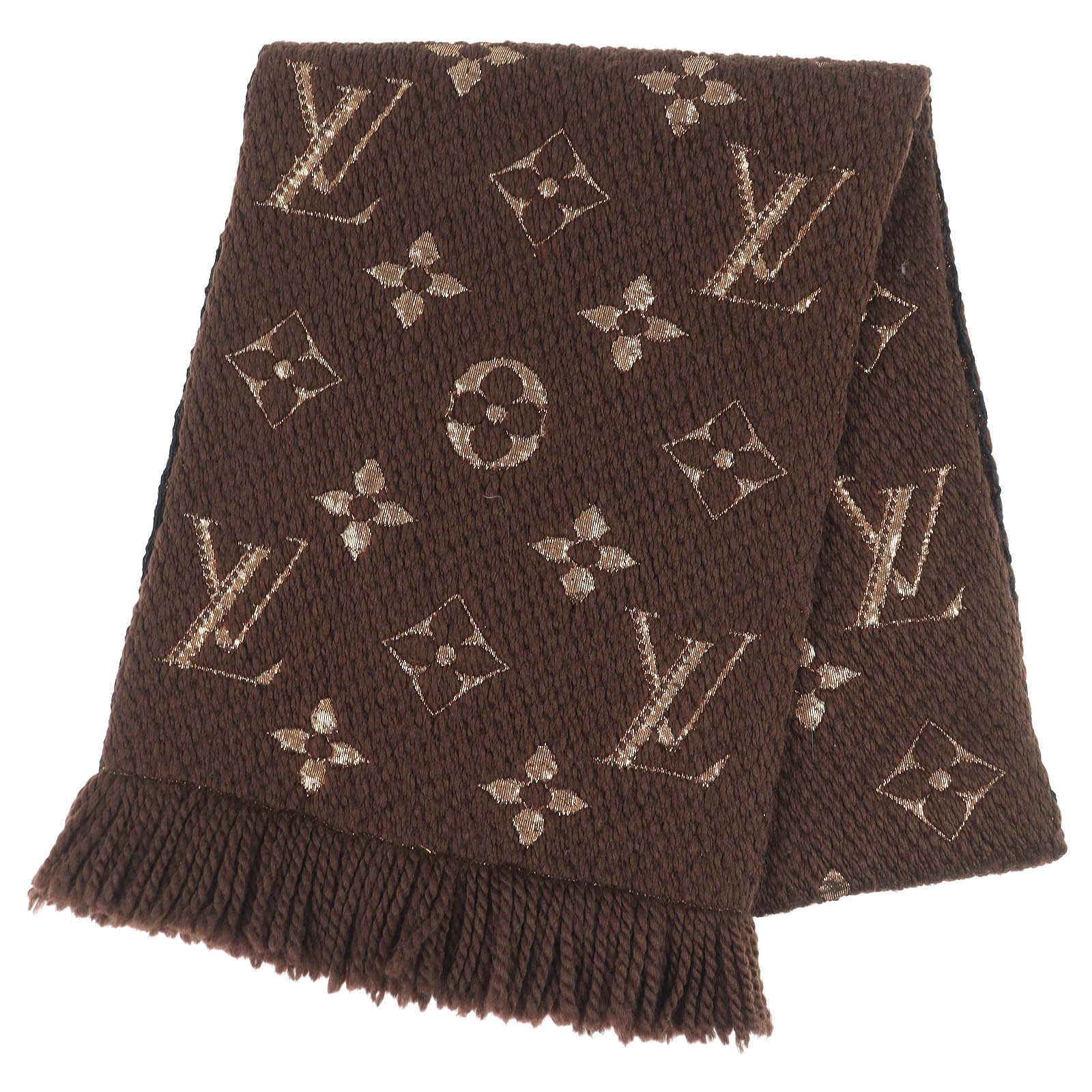 美品 ルイヴィトン マフラー エシャルプ ロゴマニア シャイン M71383