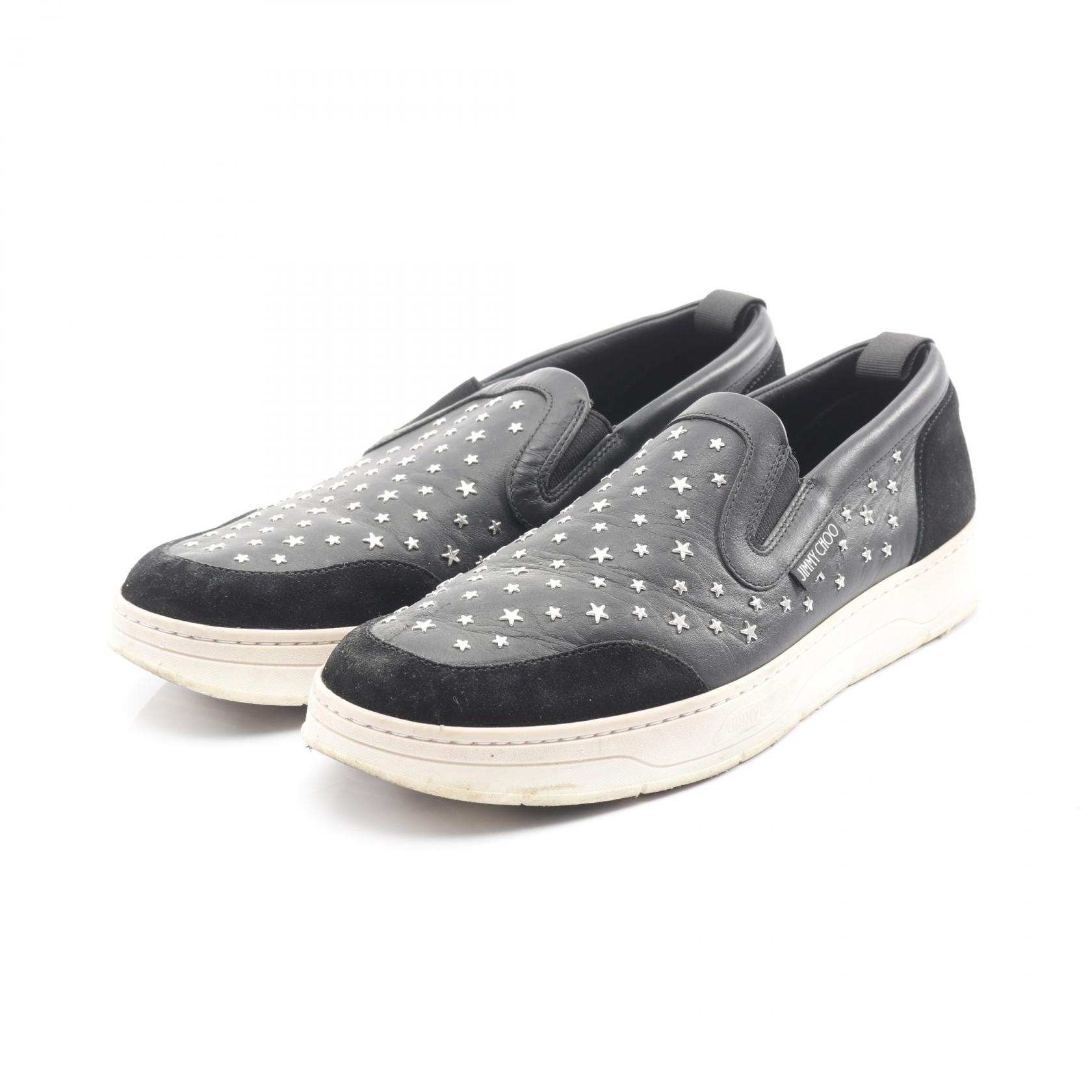 ジミーチュウ JIMMY CHOO スリッポン 靴 レザー スウェード メンズ ブラック系 【中古】