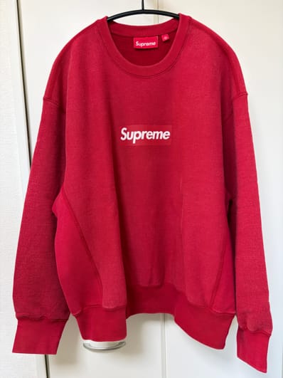 Supreme Washed Box Logo Crewneck "Red"