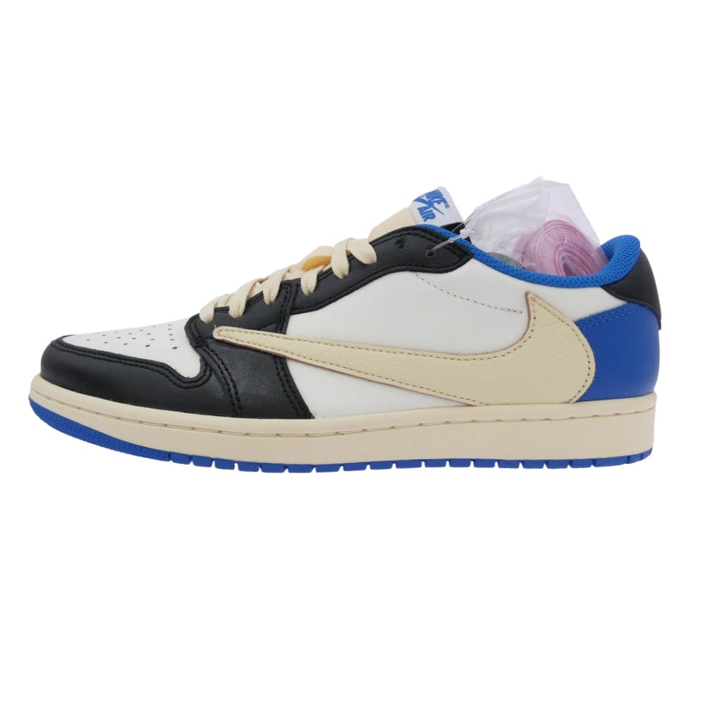NIKE JORDAN DM7866-140【フェイクバスターズ鑑定済】Travis Scott×fragment design Jordan 1 Low OG SP Military Blue【新古品】【未使用】 メンズ【中古】