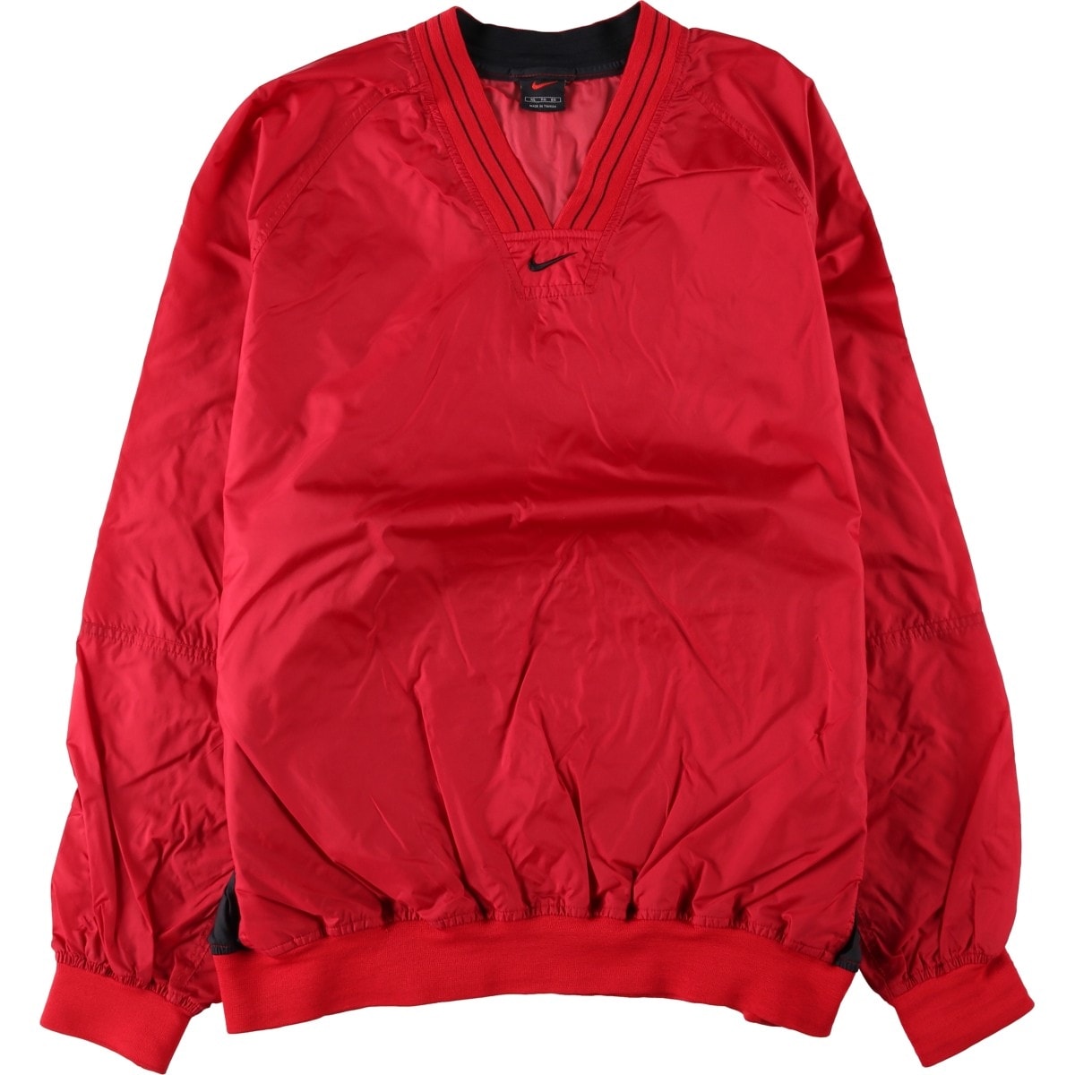 古着 90~00年代 ナイキ NIKE センターロゴ Vネック ナイロンプルオーバー メンズXL相当 ヴィンテージ/eaa643659