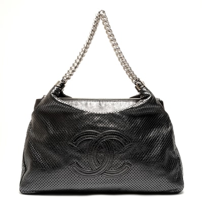 シャネル CHANEL 12番台 2008-2009 ココマーク パンチングレザー 2WAY ショルダーバッグ【中古】