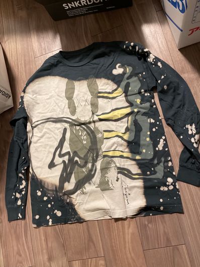 Travis Scott Cactus Jack x KAWS For Fragment L S Tee "Gray"
