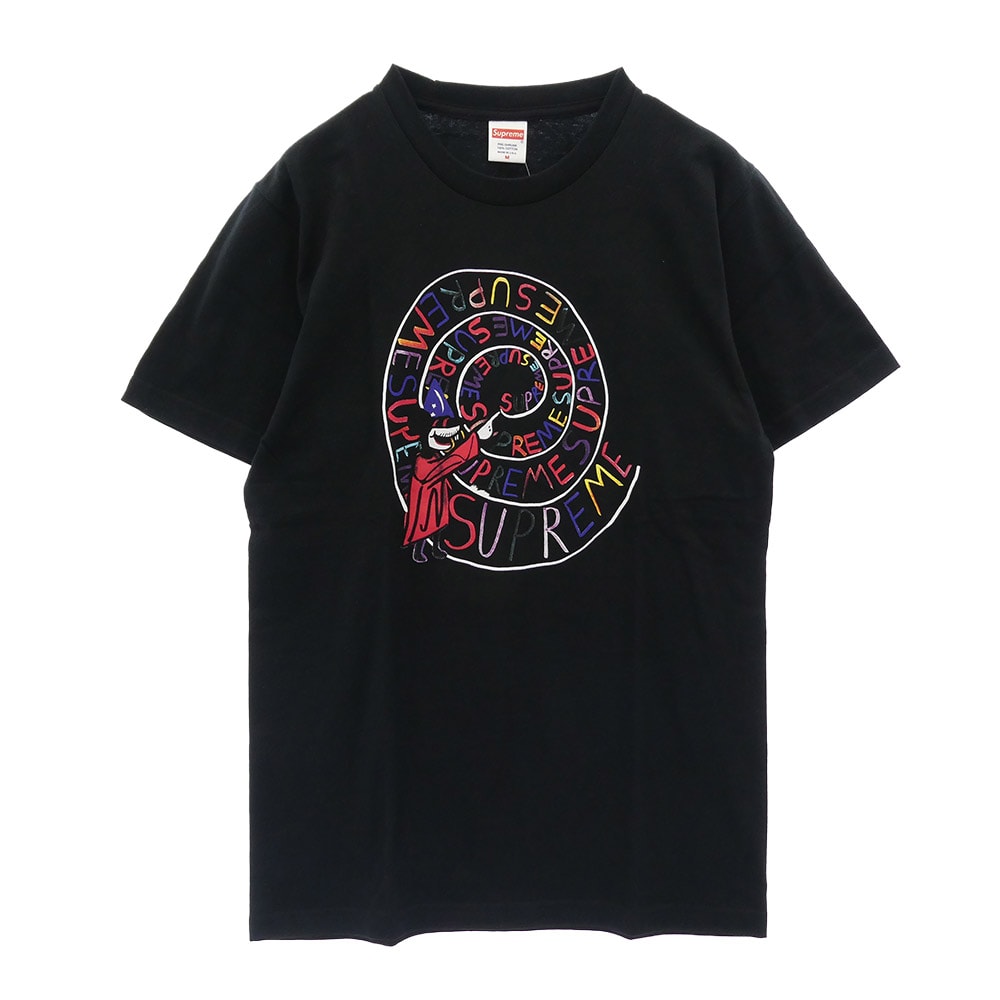 Supreme シュプリーム Tシャツ 17SS × Joe Roberts Swirl Tee ジョー ロバーツ スワール  プリント 半袖 Tシャツ カットソー ブラック系 M【新古品】【未使用】【中古】
