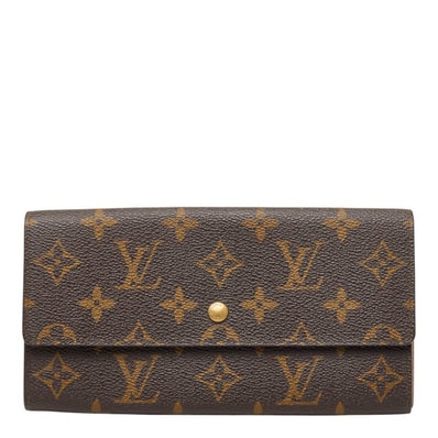 ルイ ヴィトン モノグラム ポルト モネ クレディ 長財布 札入れ M61725 ブラウン PVC レザー レディース LOUIS VUITTON 【中古】